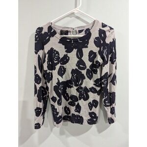 Talbots Pure Merino Wool Sweater Women's Petite S Floral Classic Preppy Cozy *